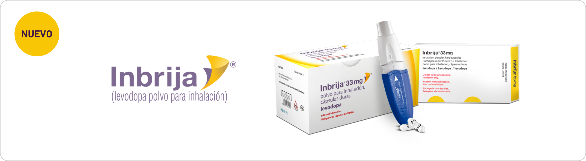 Imagen de Inbrija, levodopa polvo para inhalación